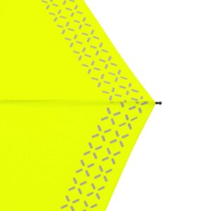Fluorestseeruv kompaktne vihmavari helkuritega – ere ja kerge, tagab nähtavuse vihmas ja pimedas.