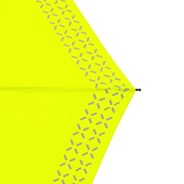 Fluorestseeruv kompaktne vihmavari helkuritega – ere ja kerge, tagab nähtavuse vihmas ja pimedas.