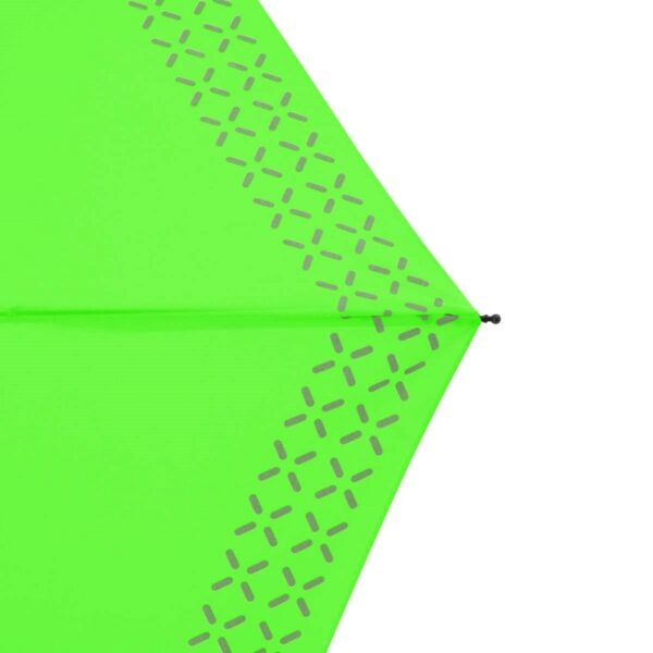 Fluorestseeruv kompaktne vihmavari helkuritega – ere ja kerge, tagab nähtavuse vihmas ja pimedas.