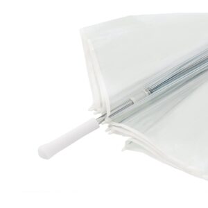 Doppler Big Wedding Transparent – XXL suuruses läbipaistev pulma vihmavari kahele, valge äärise, elegantse käepideme ja vastupidava terasraamiga.