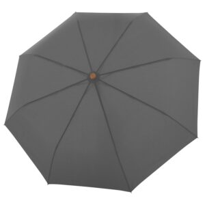 Keskkonnasõbralik automaatne vihmavari Doppler Nature Slate Grey, valmistatud taaskasutatud materjalidest, vastupidav tuulekiirusele kuni 120 km/h.